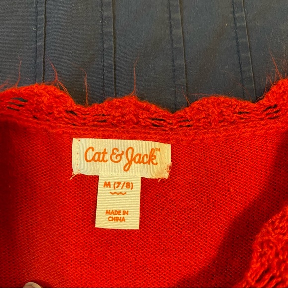 Girl’s Crochet Sweater Dress in Red Size 7/8 - Picture 8 of 8